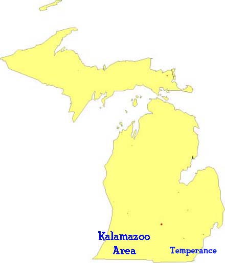 Map of Michigan showing French, German and Spanish language classes, activities and childrens programs for kids